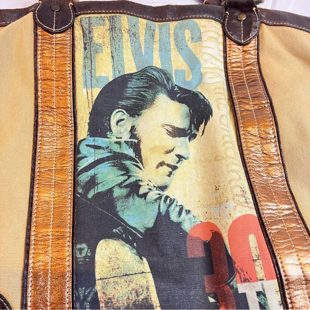 Y2K | Elvis graphic print boho style large tote bag - Picture 6 of 10